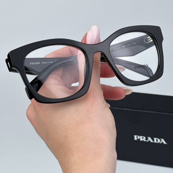 Prada PRA05V 16K1O1 BRAND NEW Eyeglasses Black Women Cat Eye - Picture 1 of 9